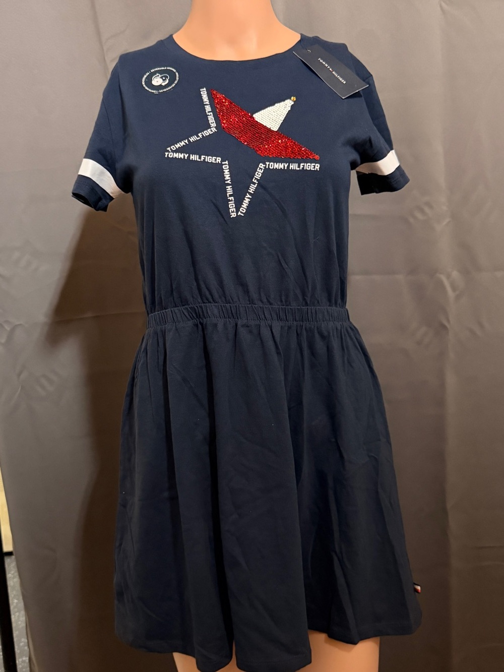 Tommy Hilfiger Navy Girls' Sequin Star Dress